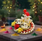 Metal Decoretive Pooja Thali, Multicolour Pack of 1