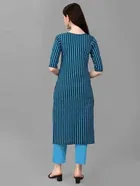 Women Cotton Blend Striped Kurta 