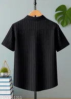 Self Design Cotton Blend Short Sleeve Polo for Boys 