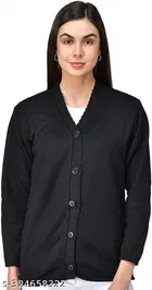 Woolen Solid Full Sleeves Sweater for Women 