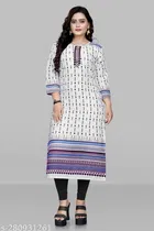 Jute Silk Printed Kurti for Women 