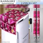 KANUSHI Industries® 1Pc Fridge Cover for Top with 6 Utility Pockets + 2 Fridge Handle Cover 