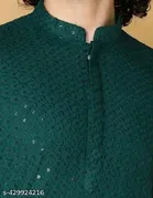 Embroidered Mandarin Neck Kurta for Men 