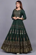 Rayon Gown for Women, Green 