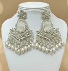 Brass Earrings for Women & Girls, Silver