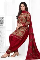 Crepe Floral Punjabi Suits for Women 