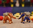 Metal Handcrafted Elephant Shaped Candle Holders 