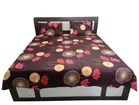 Polyester Floral Printed Double Bedsheet with Two Pillow Cover 