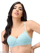 Cotton Blend Printed Padded Bra for Women 