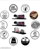 Wooden Triple Layer Wall Shelves For Home, Red