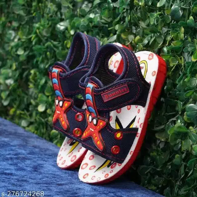 Velcro Sandals for Kids (Navy Blue & Orange, 12-15 Months)