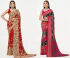 Georgette Printed Saree for Women 