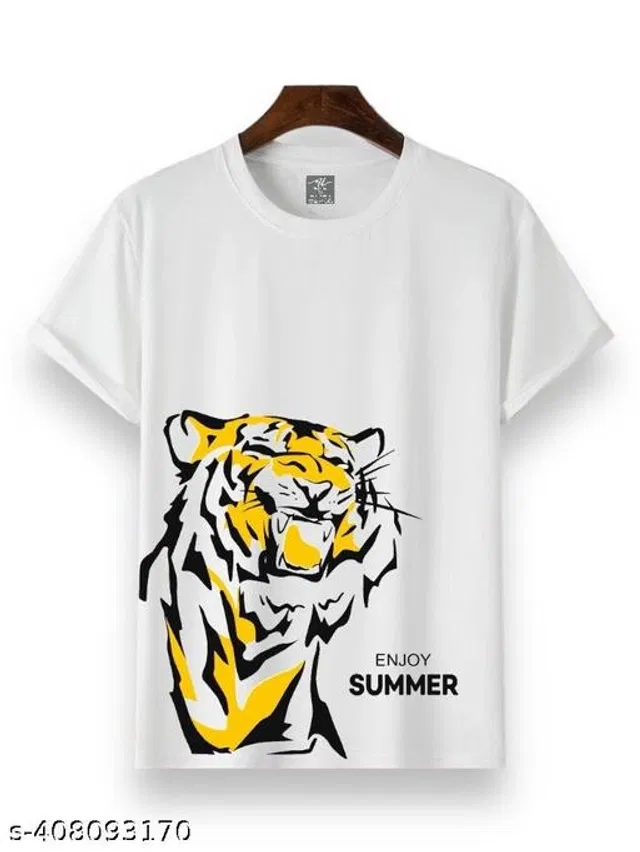 Round Neck T-Shirt for Boys & Girls (White, 1-2 Years)