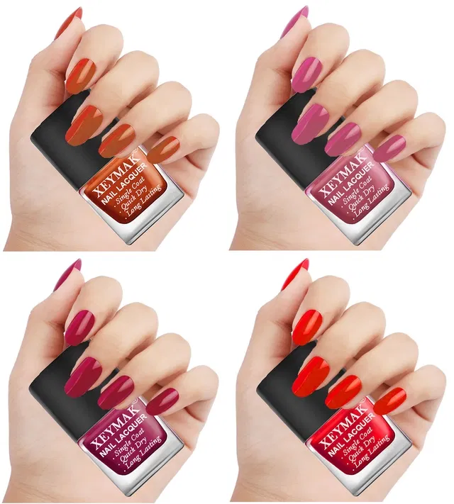 Quick Dry Nail Polish, Multicolor, Pack of 4