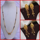 Alloy Mangalsutra with 2 Pair Earrings for Women 