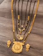 Combo of 4 Pcs Mangalsutras with Earrings Set for Women 