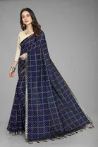 Trendy Vichitra Silk Saree with Blouse Piece For Women 