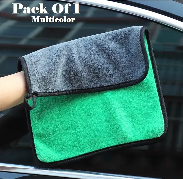 Microfiber Thick Lint & Streak-Free Multipurpose Cleaning Clothes (Multicolor, Pack of 1)