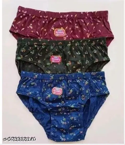 Floral Low Rise Hipster Briefs for Women, Pack of 3 (Blue, 100cm)