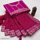 Chanderi Silk Embellished Saree For Women, Maroon