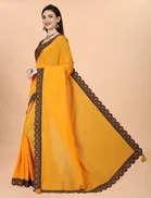 Vichitra Solid Saree for Women 