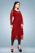 Net Kurti for Women,  Red  