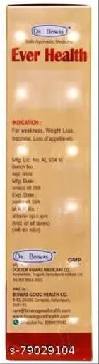 Dr. Biswas Ever Health Tonic For Weakness, Weight Loss, Insomnia, Loss Of Appetite 450Ml