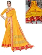 कनूड़ा प्रिंट्स फैंसी विमेंस पनेतर गोटा नेट साड़ी 