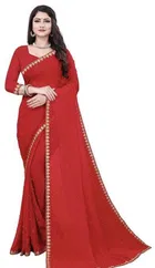 Lycra Blend Embroidered Saree for Women 