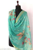 Art Silk Printed Dupatta for Women & Girls, Green 