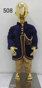 Cotton Full Sleeves Sherwani with Pyjama Set for Boys 