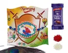 Synthetic Rakhi with Chocolate & Roli Chawal 