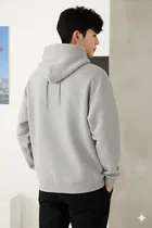 Fleece Printed Hoodie for Men, Grey 