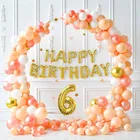 Pastel Theme 6th Birthday Balloon Decoration Kit , Multicolor, Pack Of 64
