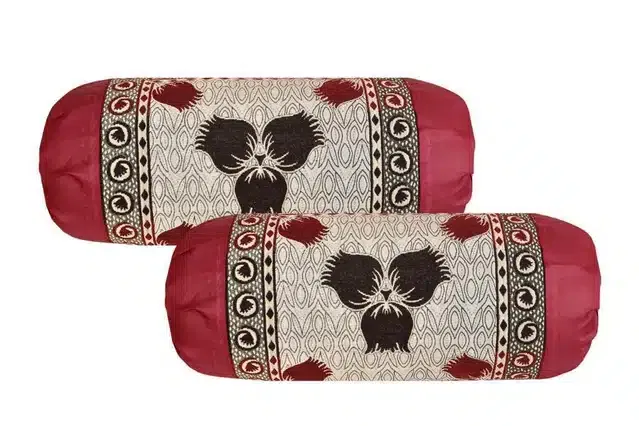 Polycotton Bolster Covers (Pack of 2) (Multicolor, 16x20 Inches)