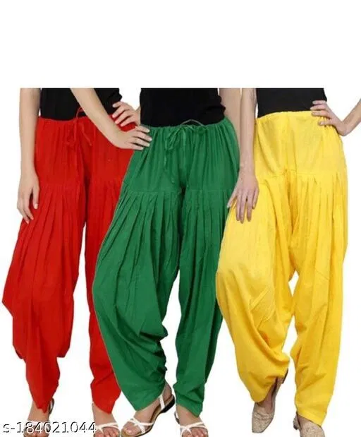 Salwar for Women, Pack of 3 (Yellow, 46)