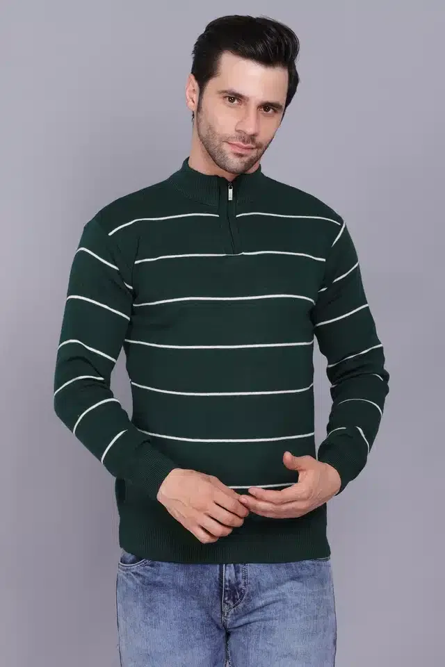 Full Sleeve Sweater for Men (Green, XL) (J18)