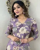 Rayon Floral Print Women's Kurta with Pant Set 
