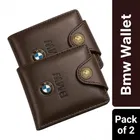 BMW Wallet for Men - Pack of 2, Dark Brown