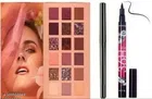 Combo of Professional Eye Shadow Palette with 36H Liquid Waterproof Eyeliner & Kajal (Multicolor, Set of 3)