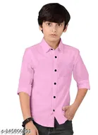 Solid Long Sleeve Spread Collar Shirt for Boys 