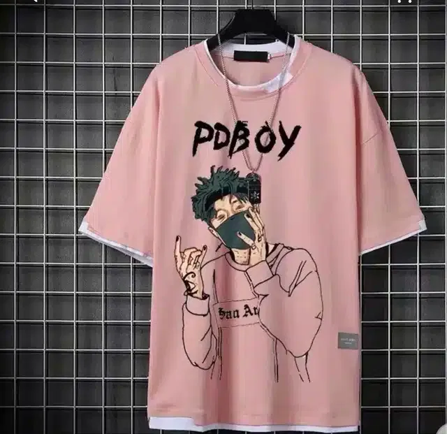 Half Sleeves T-shirt for Men (Pink, XL)