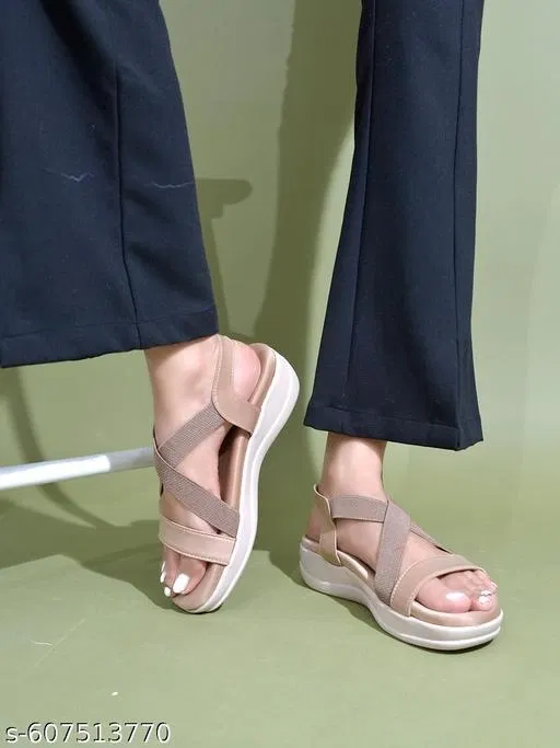Shoetopia Cutout Sandals (Beige, IND-5)
