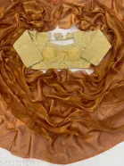 Chiffon Solid Saree for Women, Mustard 