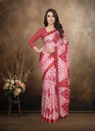 Art Silk Printed Saree for Women, Pink 