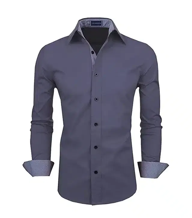 Casual Shirt for Men (Grey, XL)