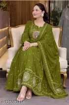 Ethnic Motif Flared Acrylic Kurti for Women 