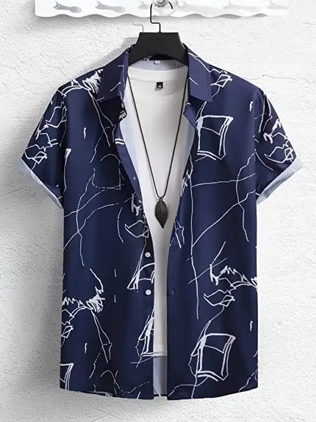 Shirt for Men (Navy Blue, M)