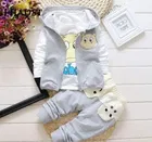 Hosiery Cotton Printed Clothing Set for Boys, Grey 