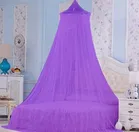 Polyester Round Mosquito Net (Purple, 7x7 Feet)